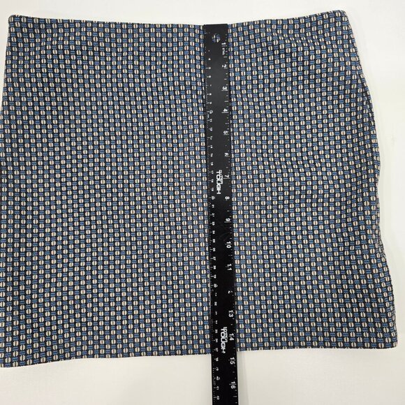 Diane Von Furstenburg Teal Blue Geometric Print Bandage Mini SKirt - Picture 6 of 9